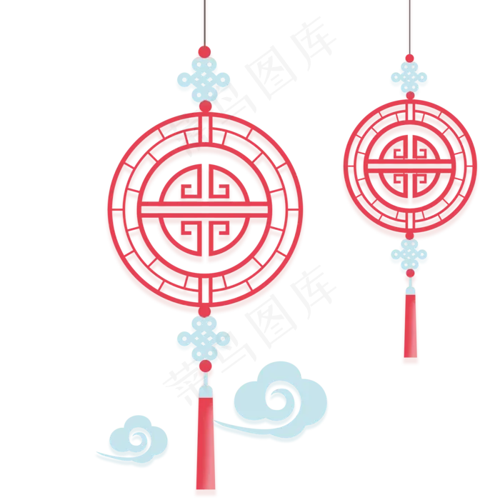 红色剪纸灯笼祥云矢量,免抠元素(2000X2000(DPI:300))psd模版下载
