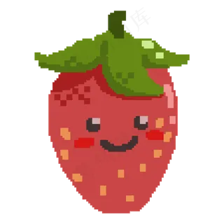 像素风表情草莓