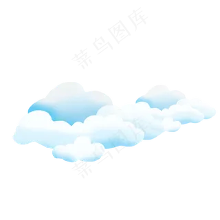 手绘天蓝云朵素材图片,免抠元素