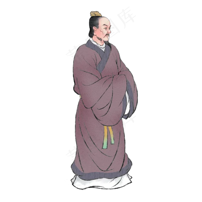 张衡国学古人古风人物,免抠元素(2000X2000(DPI:300))psd模版下载