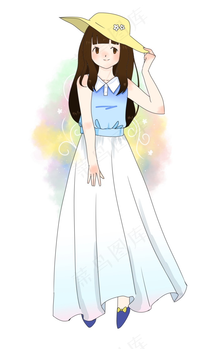 戴帽子的漂亮女孩