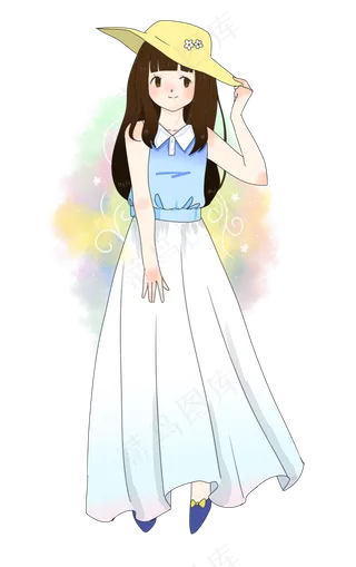 戴帽子的漂亮女孩