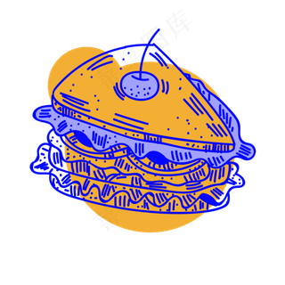 手绘水果蛋糕免抠图