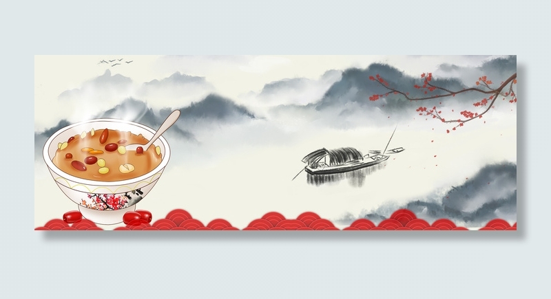 腊八节腊八粥复古中国风banner