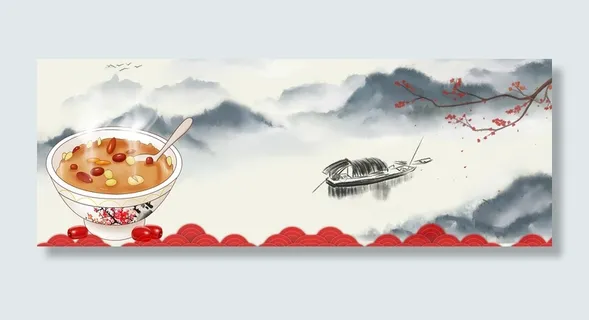 腊八节腊八粥复古中国风banner