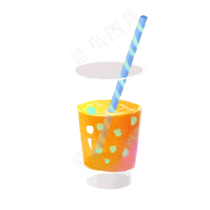 夏日手绘果汁(2000X2000(DPI:300))psd模版下载