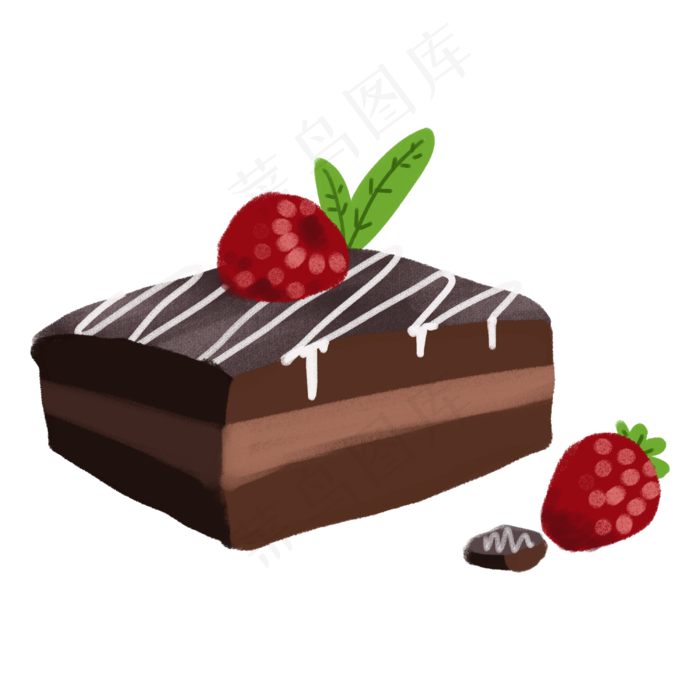 情人节卡通手绘甜品美食之巧克力(2500X2500(DPI:300))psd模版下载