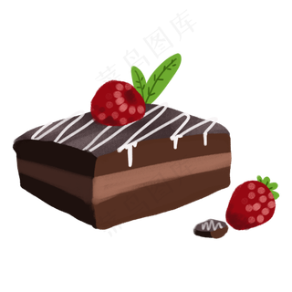 情人节卡通手绘甜品美食之巧克力