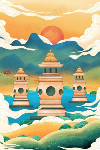 古风建筑杭州三潭印月中国风