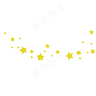 金色创意五角星漂浮元素,免抠元素