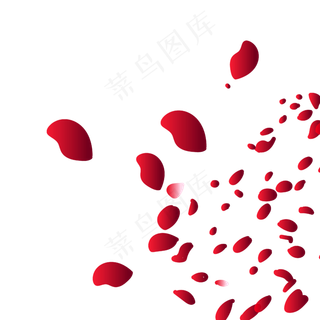 情节节玫瑰花瓣漂浮