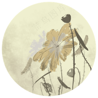 中国风古典风格古风水墨花鸟矢量,免抠元素