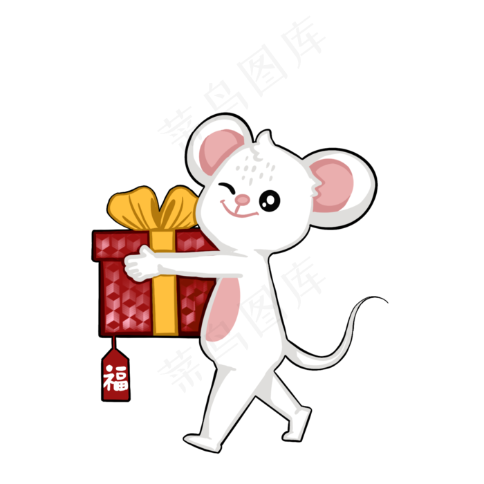 2020鼠年新年礼物,免抠元素(2048X2048(DPI:132))psd模版下载