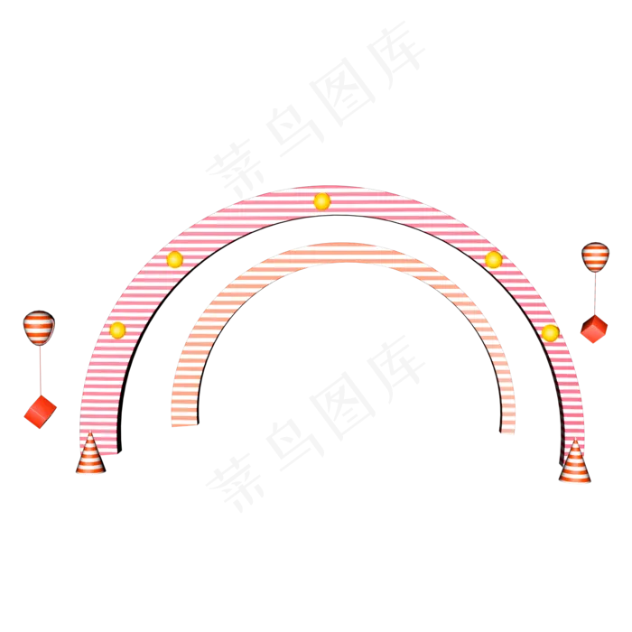促销C4D情人节拱门场景模型设计,免抠元素(2000*2000px 300 dpi )