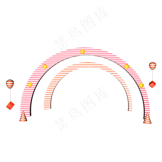 促销C4D情人节拱门场景模型设计,免抠元素