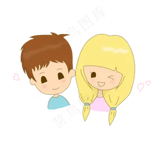 七夕卡通恩爱情侣
