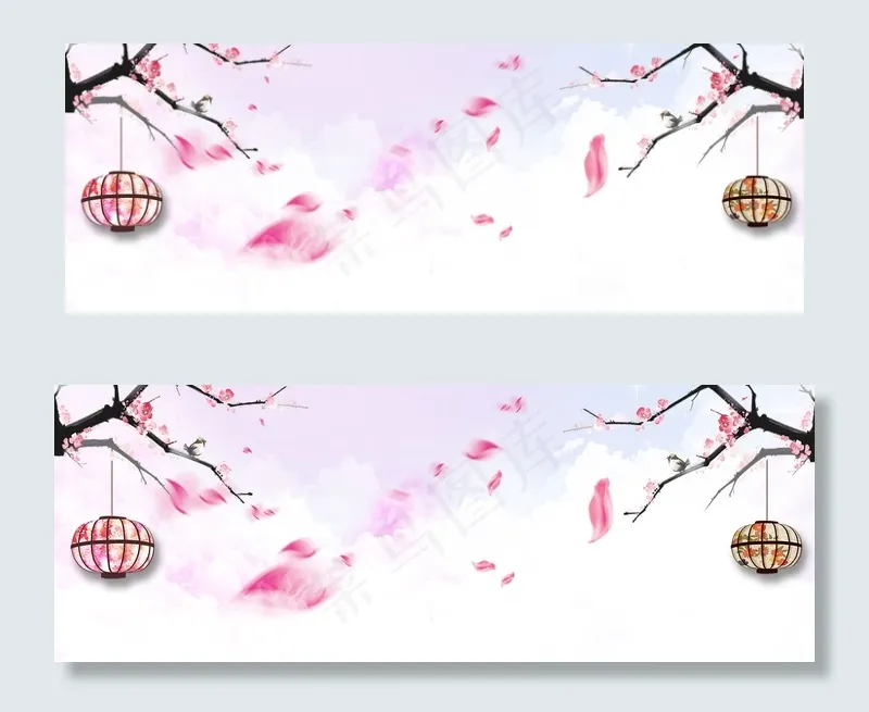 古风春季花朵banner(1920*700px 	       )psd模版下载