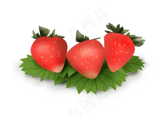 手绘夏季水果草莓