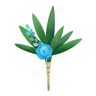 小清新植物手绘节日花束