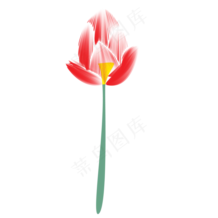 一朵卡通即将开放的莲花(2063X2063(DPI:300))psd模版下载