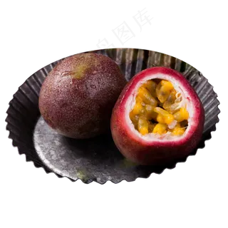 实拍一盘百香果水果