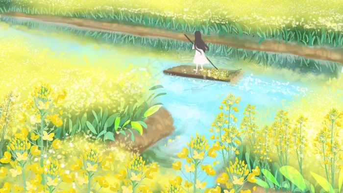 油菜花田浪漫景色(2880X1620(DPI:300))psd模版下载