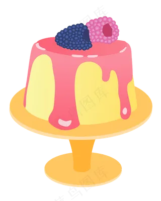 矢量卡通甜点草莓奶冻