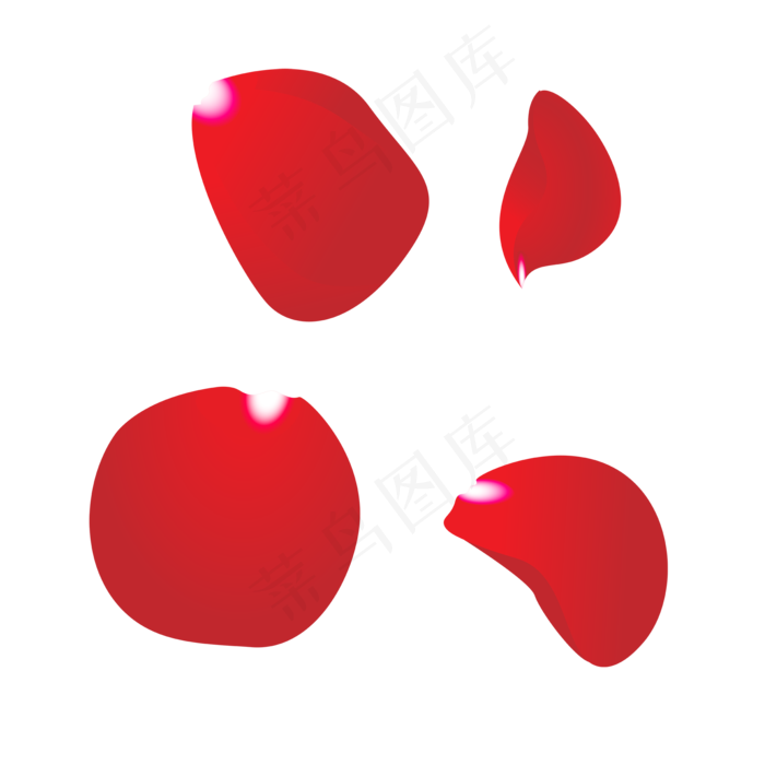 适量红色玫瑰花瓣(2000*2000px 300 dpi )ai矢量模版下载
