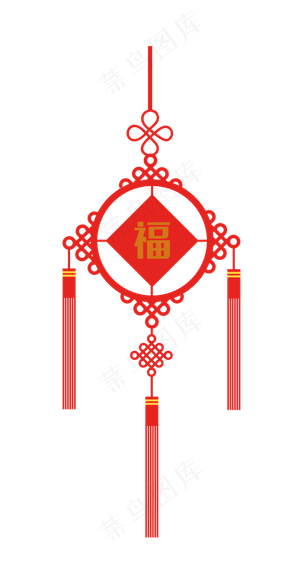 矢量红色福中国结,免抠元素