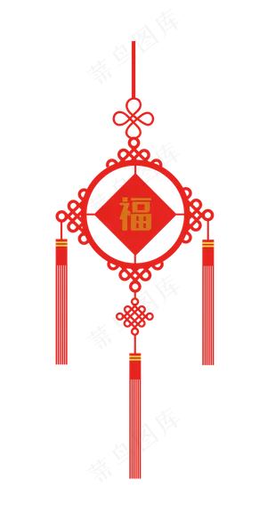 矢量红色福中国结,免抠元素
