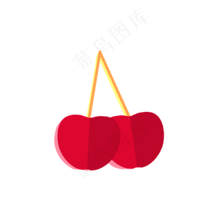 3D风卡通简约水果植物装饰樱桃