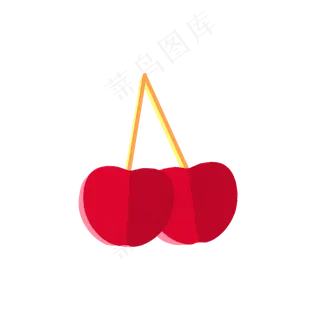 3D风卡通简约水果植物装饰樱桃