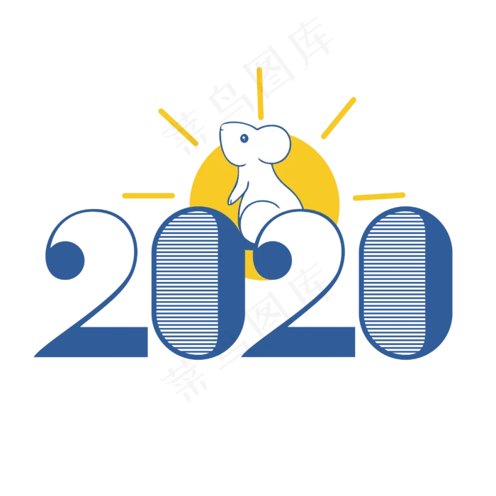 2020创意鼠年几何字体(2000X2000(DPI:300))cdr矢量模版下载