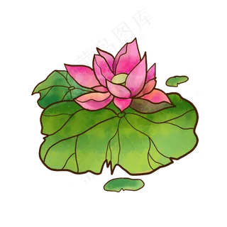 卡通手绘水墨荷花 卡通手绘水墨荷花