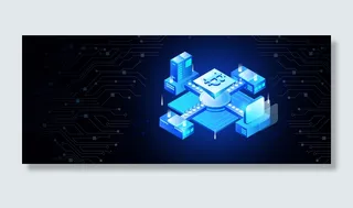 蓝色区块链比特币科技banner