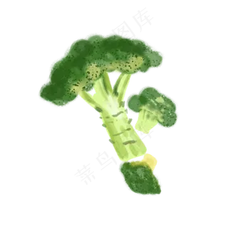 水彩小清新蔬菜西蓝花