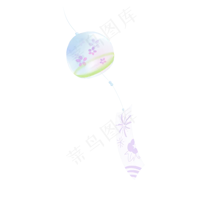 小清新水彩风铃手绘紫色花(2000X2000(DPI:300))psd模版下载