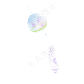 小清新水彩风铃手绘紫色花