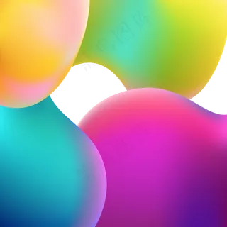 流体渐变彩色不规则图形,免抠元素