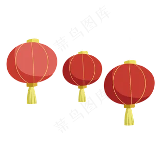 彩色喜庆春节灯笼,免抠元素