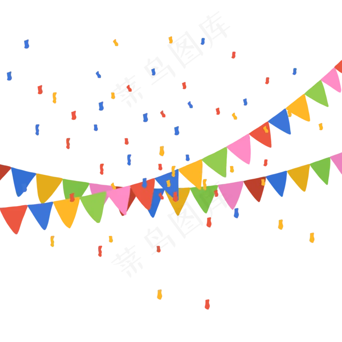 手绘庆祝节日彩旗飘带下载,免抠元素(2000*2000px 300 dpi )psd模版下载