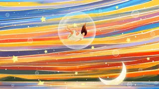 唯美在星空中坠落风景