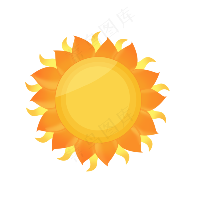 卡通黄色渐变免抠太阳花(2000X2000(DPI:300))psd模版下载