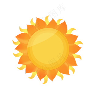 卡通黄色渐变免抠太阳花