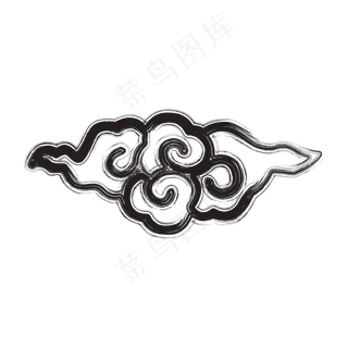 中国风水墨墨迹祥云云纹矢量装饰,免抠元素