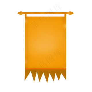 卡通矢量古风黄色挂旗,免抠元素