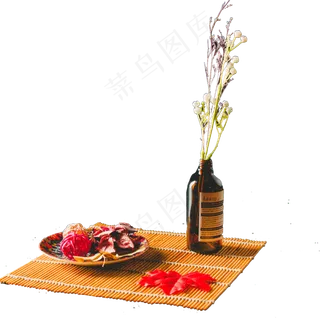 新鲜花朵和叶子免抠图