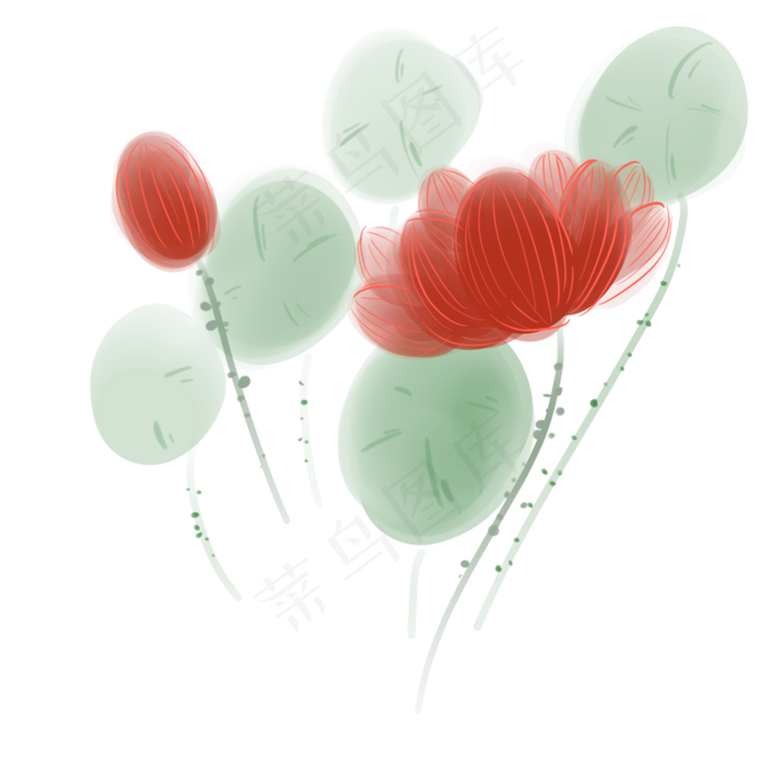 中国风水墨莲花