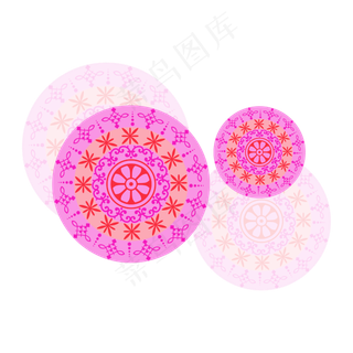 矢量粉色红色花纹