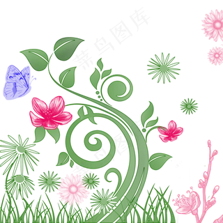 花藤鲜花花朵蝴蝶 花藤鲜花花朵蝴蝶